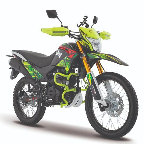 Motocicleta Doble Propósito Italika DM250 con GPS Negra con Verde