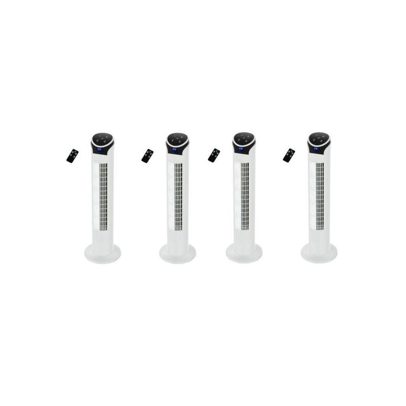 Combo 4 Ventiladores WIFI de Torre Inteligente Smart Digital 33