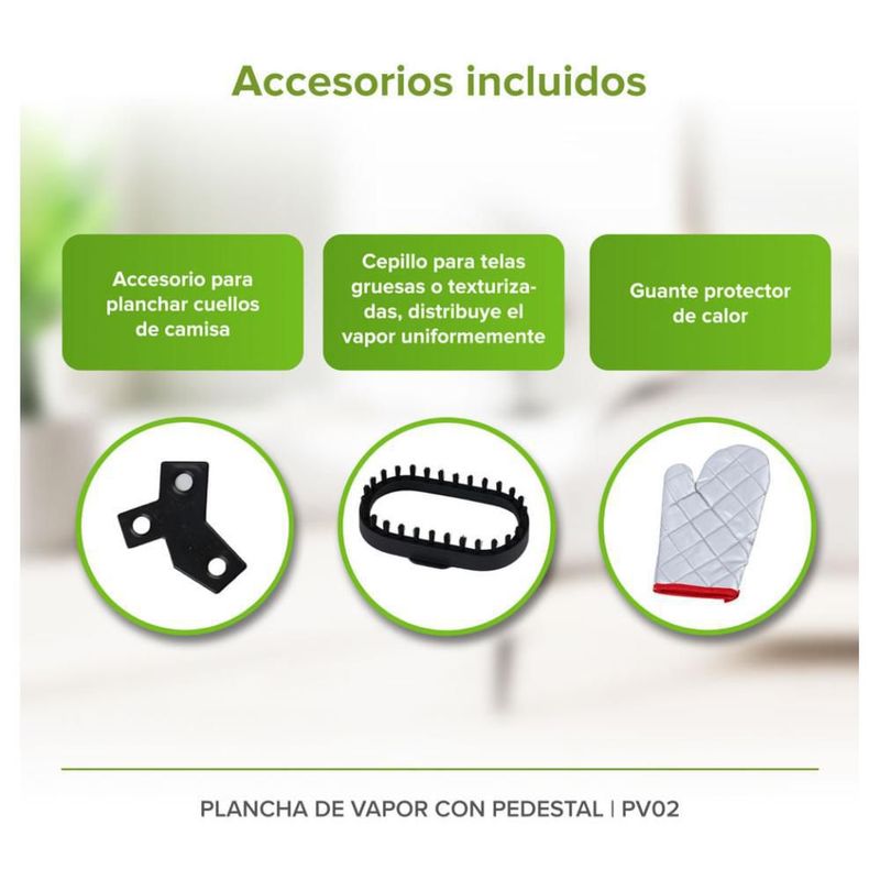 Plancha de vapor vertical pedestal ajustable 5 Niveles Depósito de 1.7 L Avera PV02P