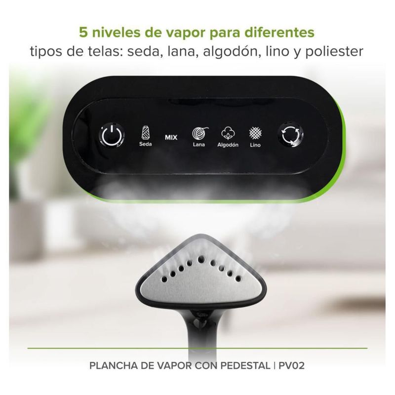 Plancha de vapor vertical pedestal ajustable 5 Niveles Depósito de 1.7 L Avera PV02P
