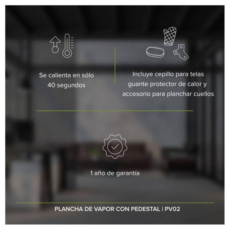 Plancha de vapor vertical pedestal ajustable 5 Niveles Depósito de 1.7 L Avera PV02P