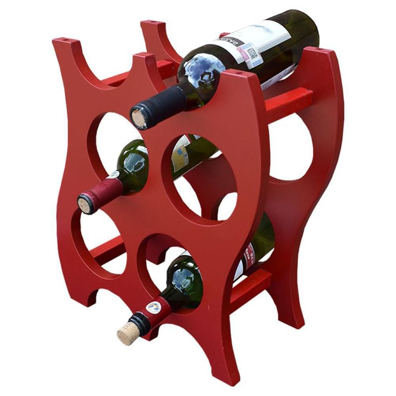 Cava Porta Botellas Siluet Minimal Hogare Rojo