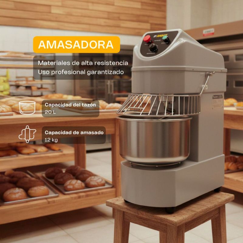 Amasadora Industrial RHINO AMASA-20 20 L 1100 W 127 V
