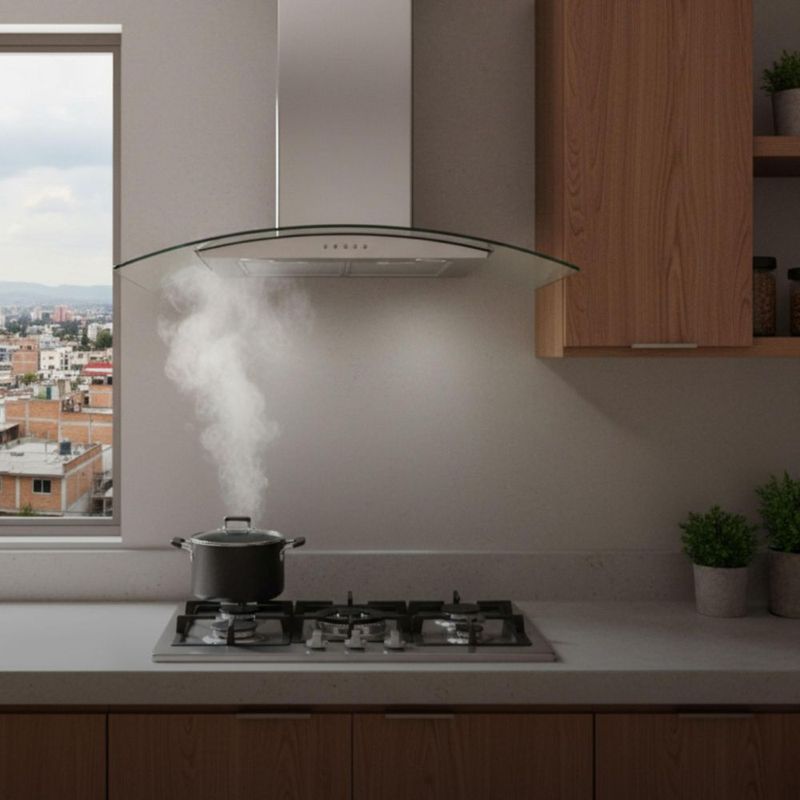Campana extractora de pared vidrio curvo 90 cm AVERA CEV90