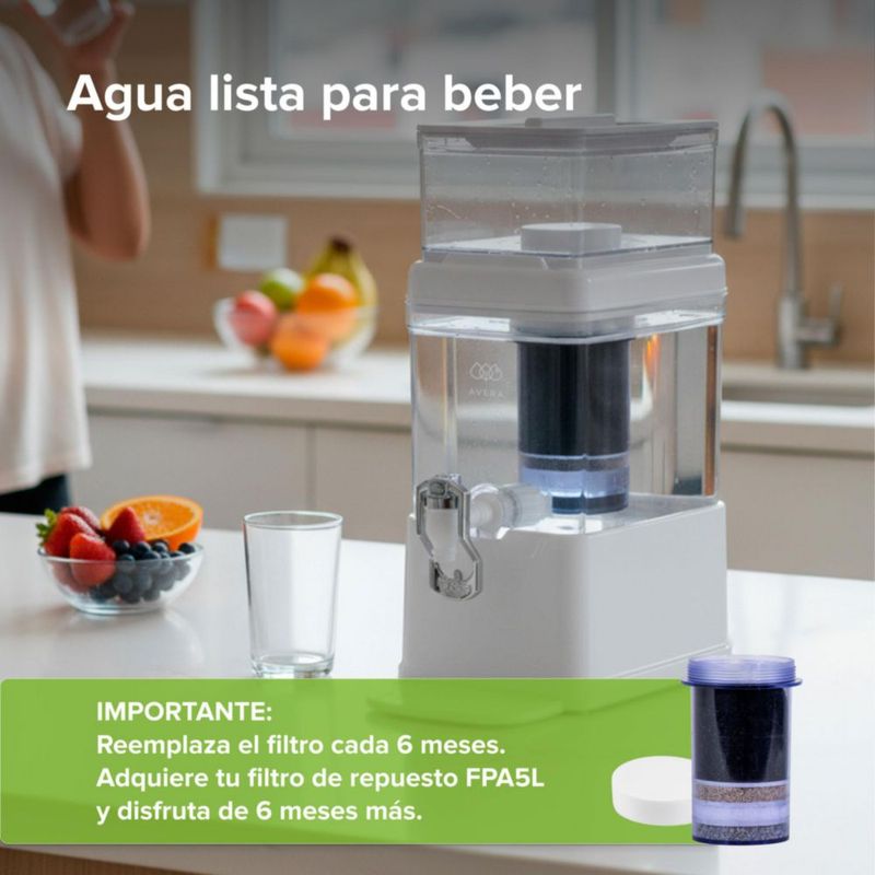 Purificador de Agua 5 Litros 5 Etapas de Filtración Avera PA5L
