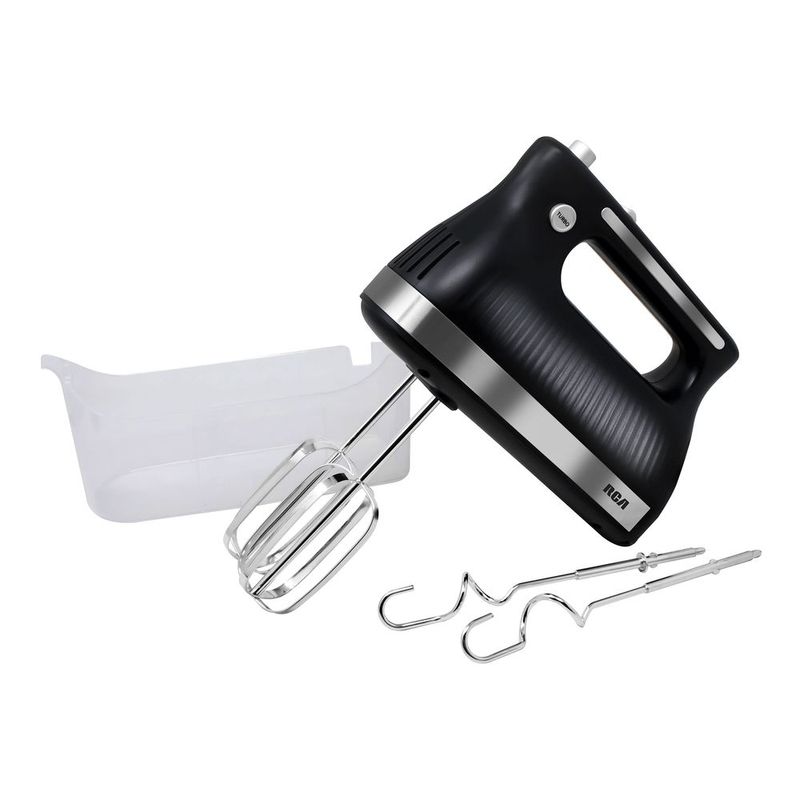 RCA Batidora de Mano RC-72 con Estuche para Almacenamiento, 5 Velocidades, Botón de Turbo, Batidores y Ganchos de Acero, Ideal para Repostería