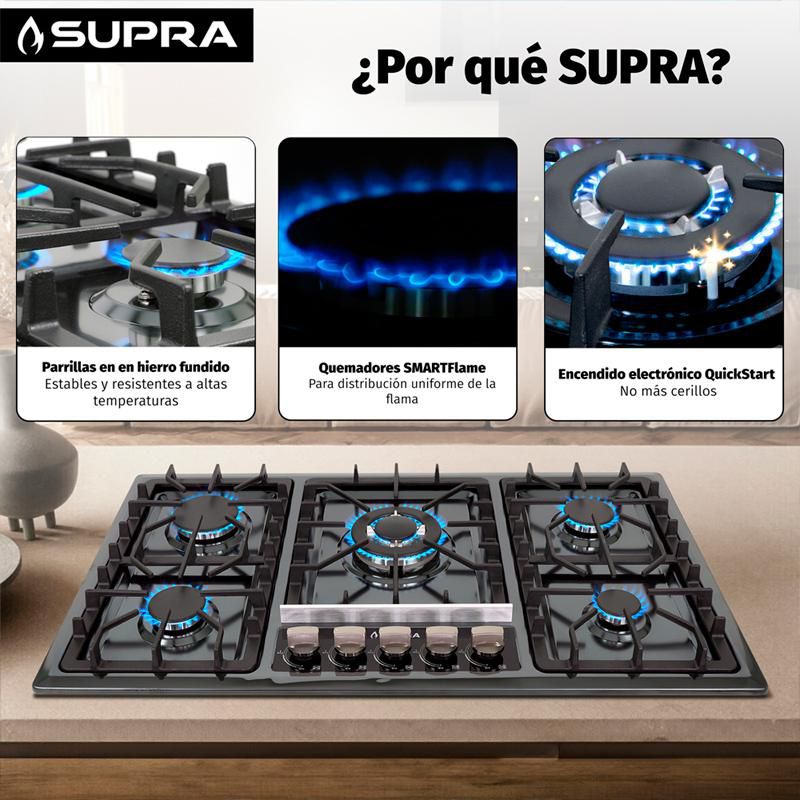 Parrilla Empotrable con 5 Quemadores Supra 5Q-EB-87