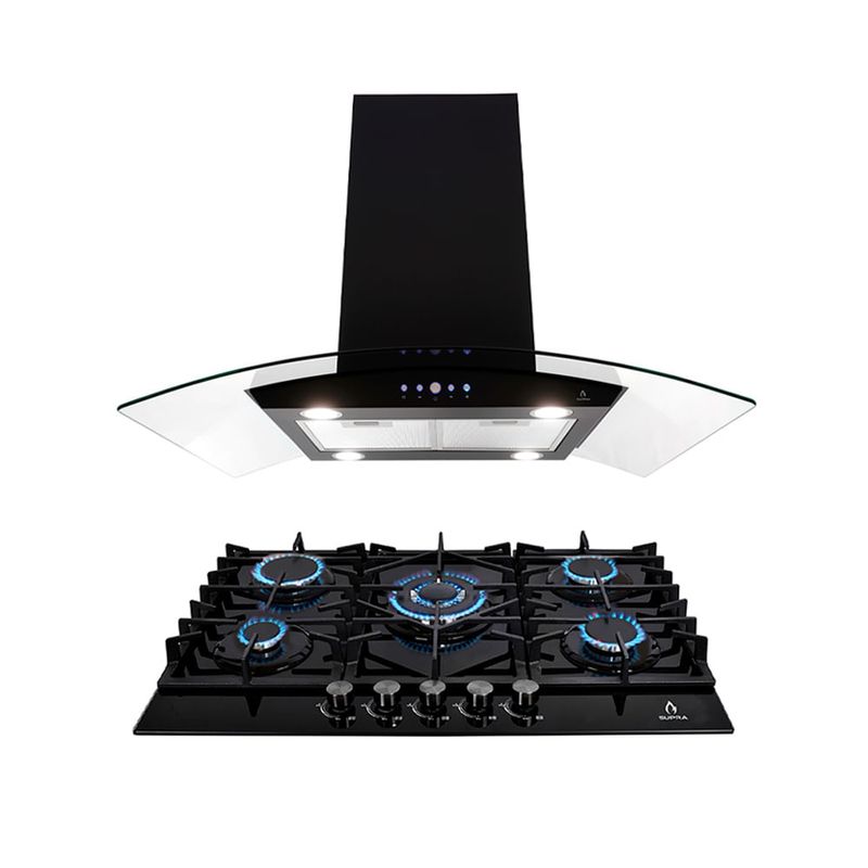 Combo Barsino, Parrilla SENSA 76, Campana de tipo isla CI-76 BLACK