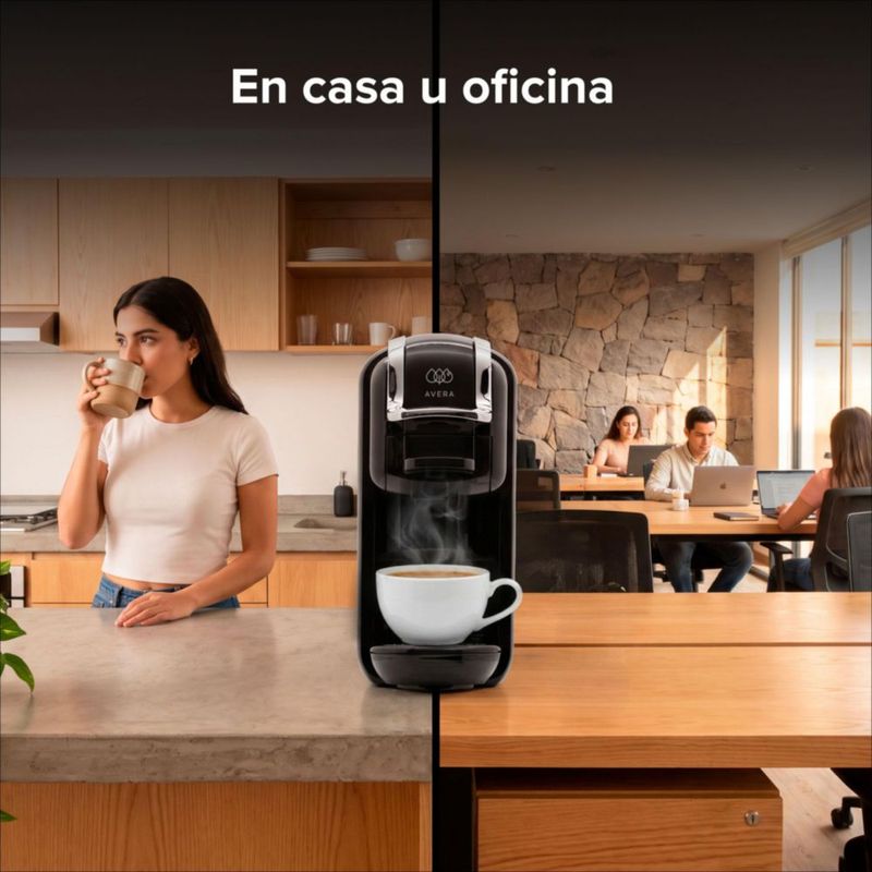 Cafetera multicápsulas y café molido 19 bares 600 ml AVERA CAF02B