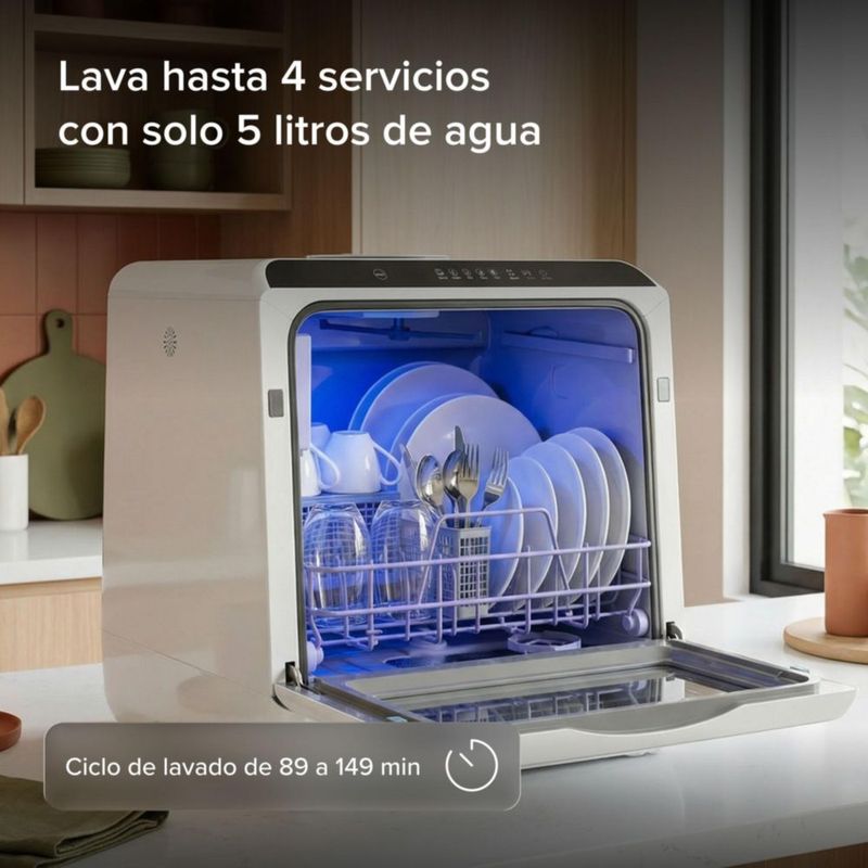 Lavavajillas portátil de 5 L con 5 programas de lavado AVERA DW01