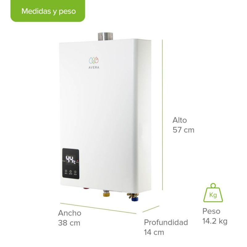 Calentador De Agua Modulante 4 Servicios Usa Gas LP AVERA CM24