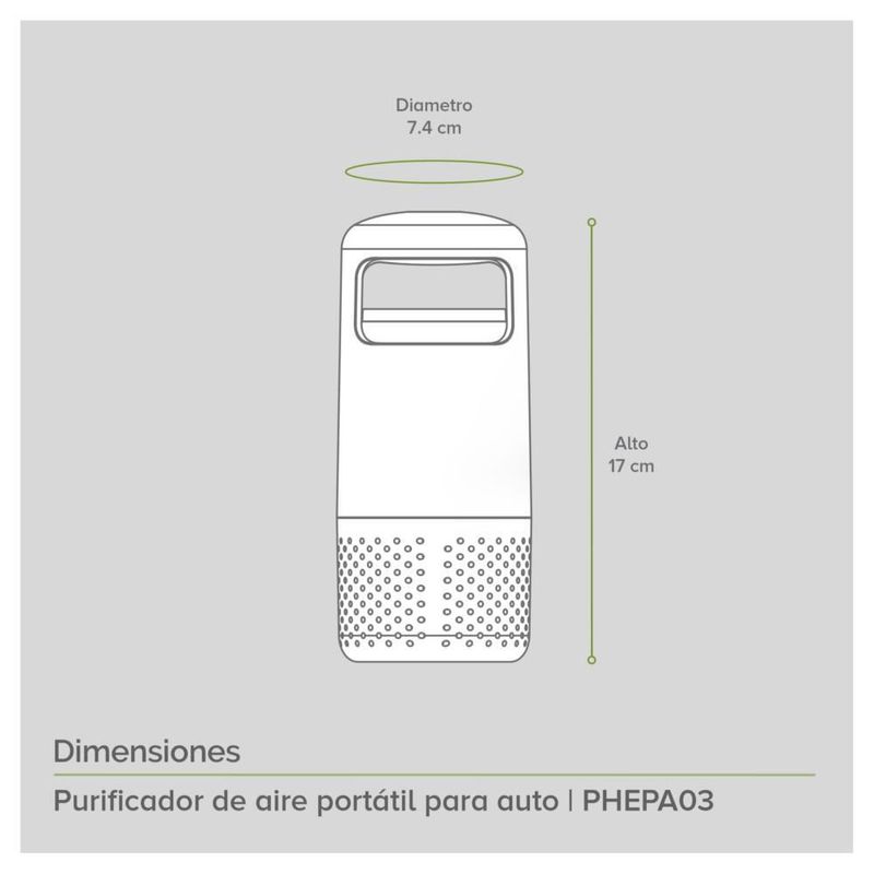 Purificador De Aire Portatil Con Filtro Hepa Auto Avera PHEPA03