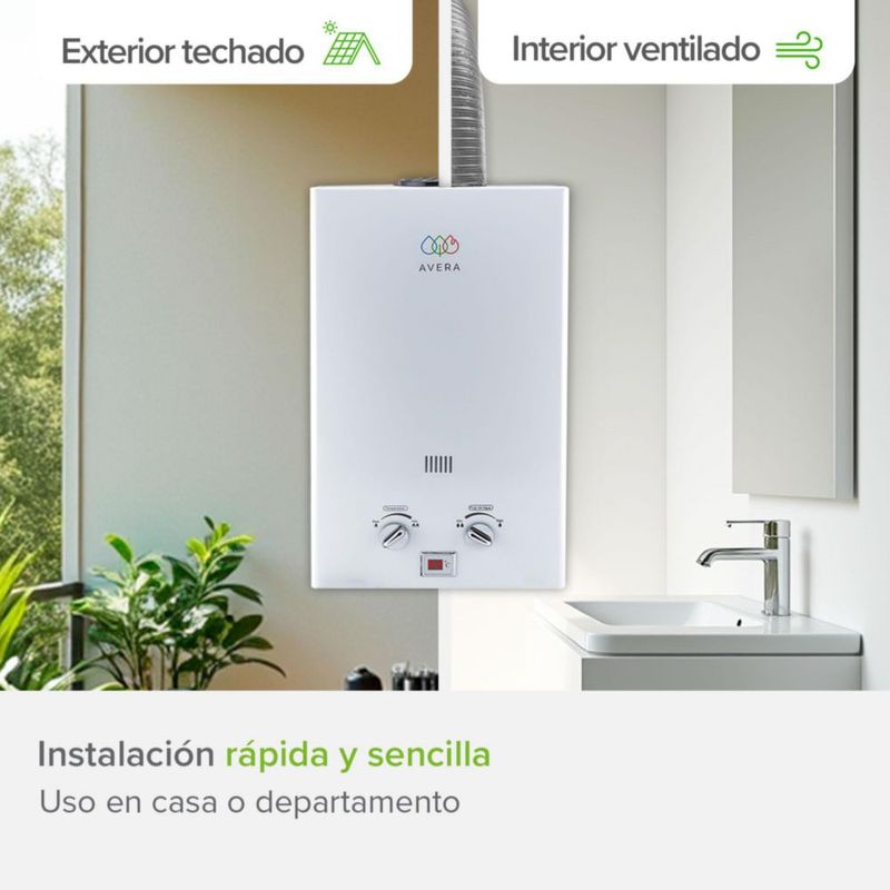 Calentador De Agua Para 3.5 Servicios Usa Gas LP AVERA C16L