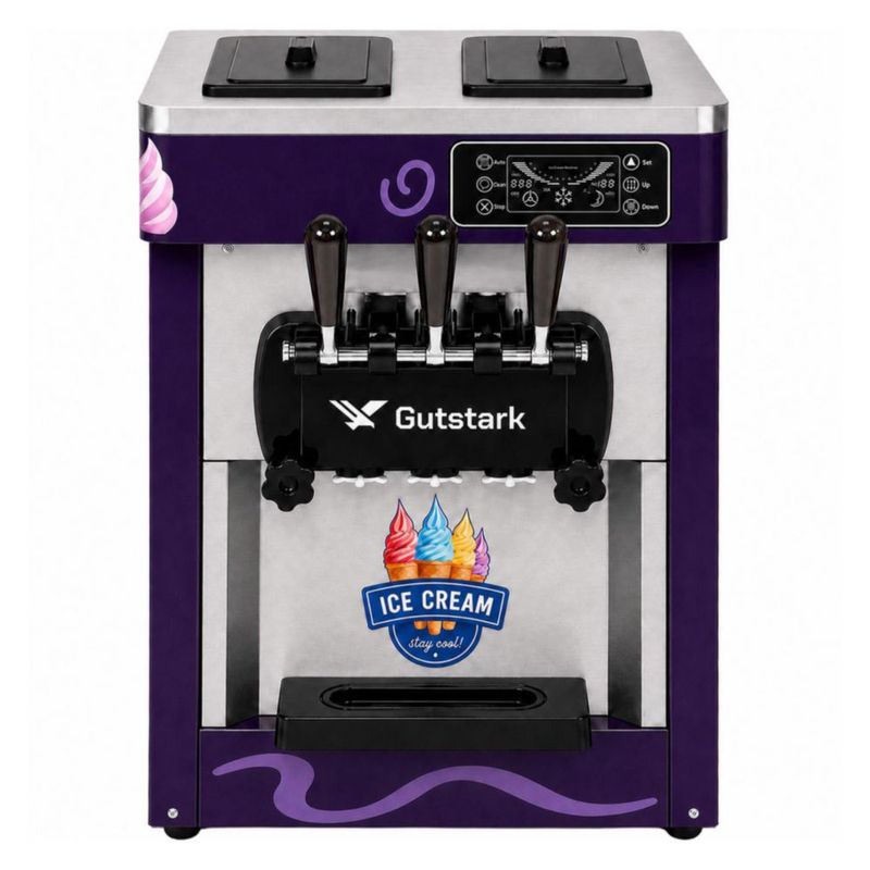 Maquina Helados 1800W Helado Suave Nieve Comercial Profesional Morada