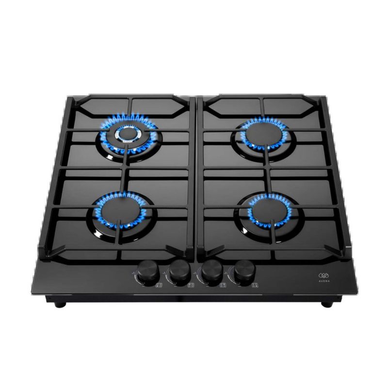 Parrilla a Gas Empotrable 4 Quemadores Vidrio templado AVERA HEV4