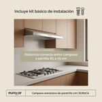 Campana de pared 60 cm 180 m3/h de extracción EUROGAR EU60CA