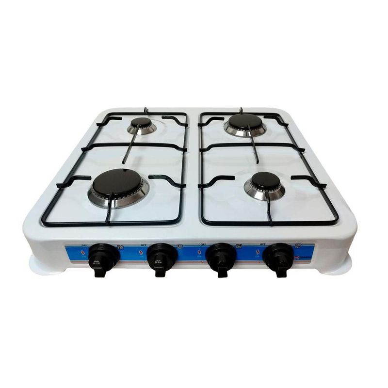 Parrilla Estufa Mesa Gas 4 Quemadores Acero Blanco Shorbull