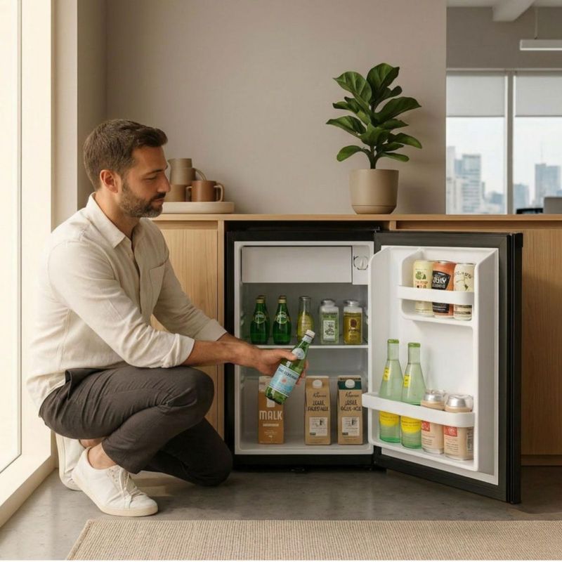 Frigobar 1.6 pies 45 Litros, puerta reversible con llave AVERA FB01