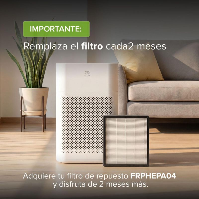 Purificador de aire y humidificador evaporativo CARD 110 Para Alergias y Pelo de Mascota Avera PHEPA04
