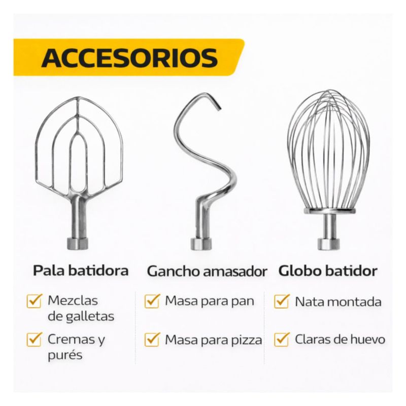 Batidora Industrial Planetaria 30 Litros Acero Inoxidable 1500W Amasadora Mezcladora 3 Velocidades