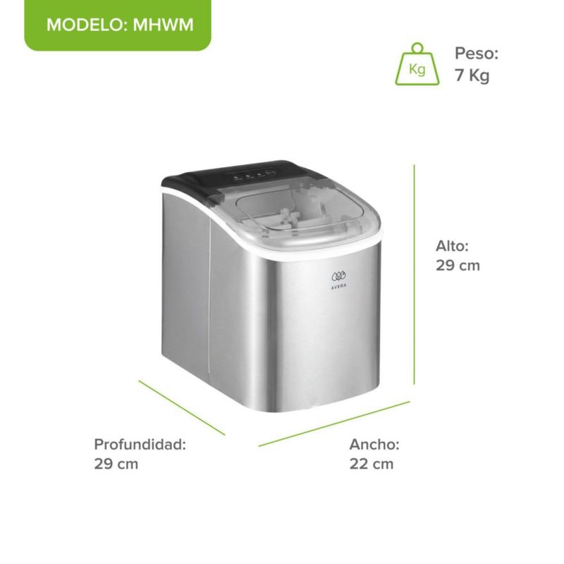 Máquina para hacer hielo tipo bala 1 tamaño hasta 12 Kg al día AVERA MH01