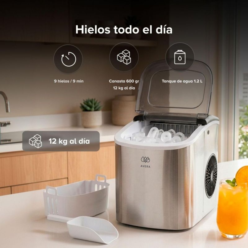 Máquina para hacer hielo tipo bala 1 tamaño hasta 12 Kg al día AVERA MH01