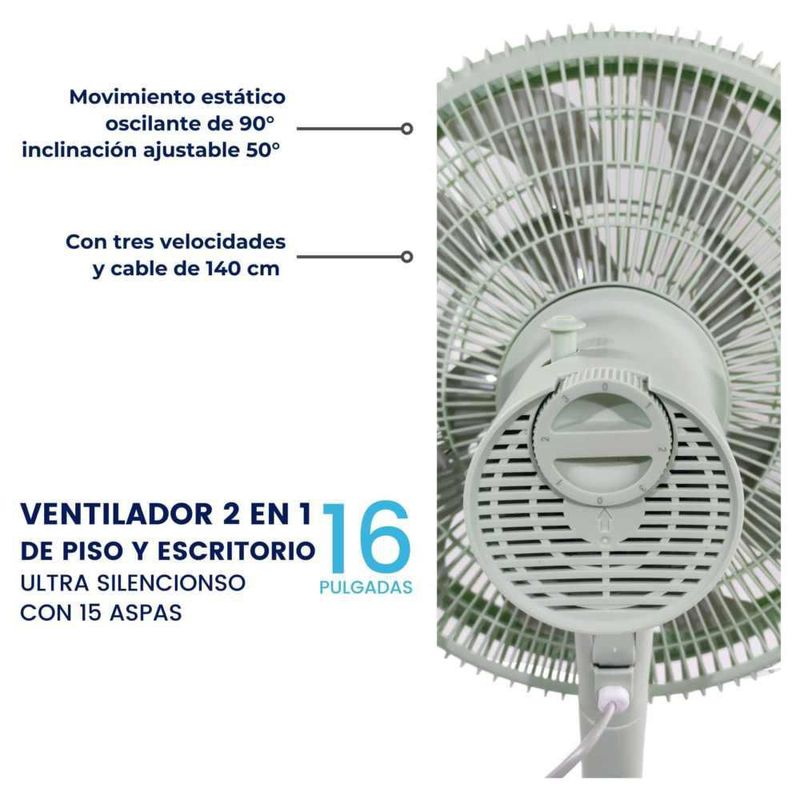Ventilador 2 en 1 Piso 15 Aspas de 16