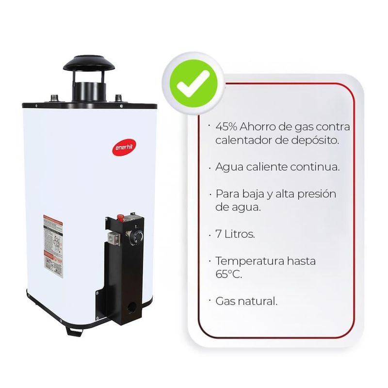 Calentador rápida recuperación enerhit 7 l gas natural