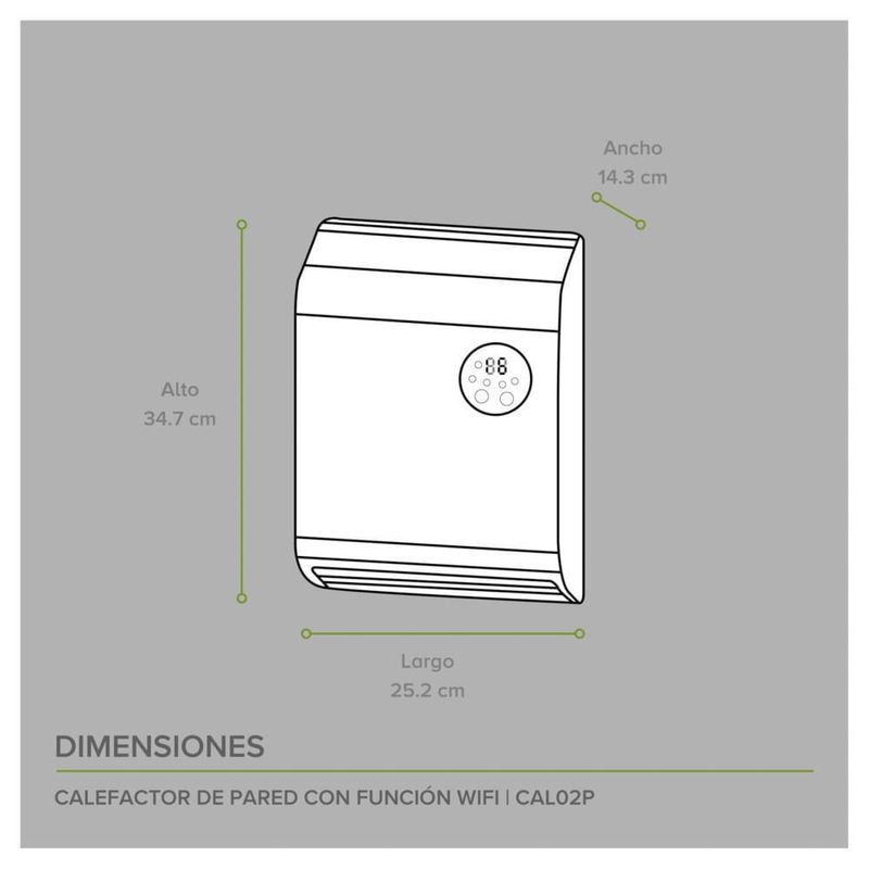 Calentador Calefactor Electrico De Pared Wifi Avera CAL02P