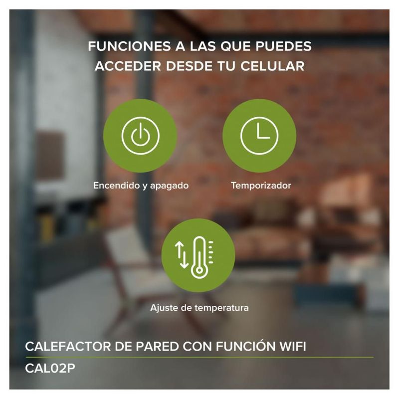 Calentador Calefactor Electrico De Pared Wifi Avera CAL02P