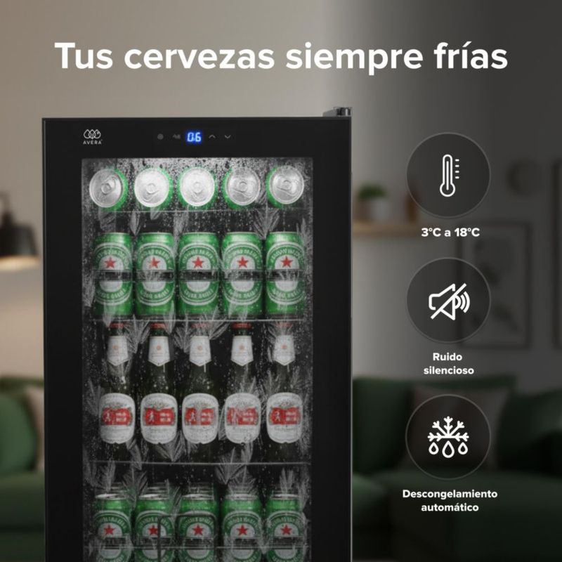 Enfriador de bebidas 75 latas temperatura ajustable 3 a 18°C EBC75