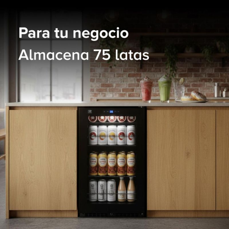 Enfriador de bebidas 75 latas temperatura ajustable 3 a 18°C EBC75