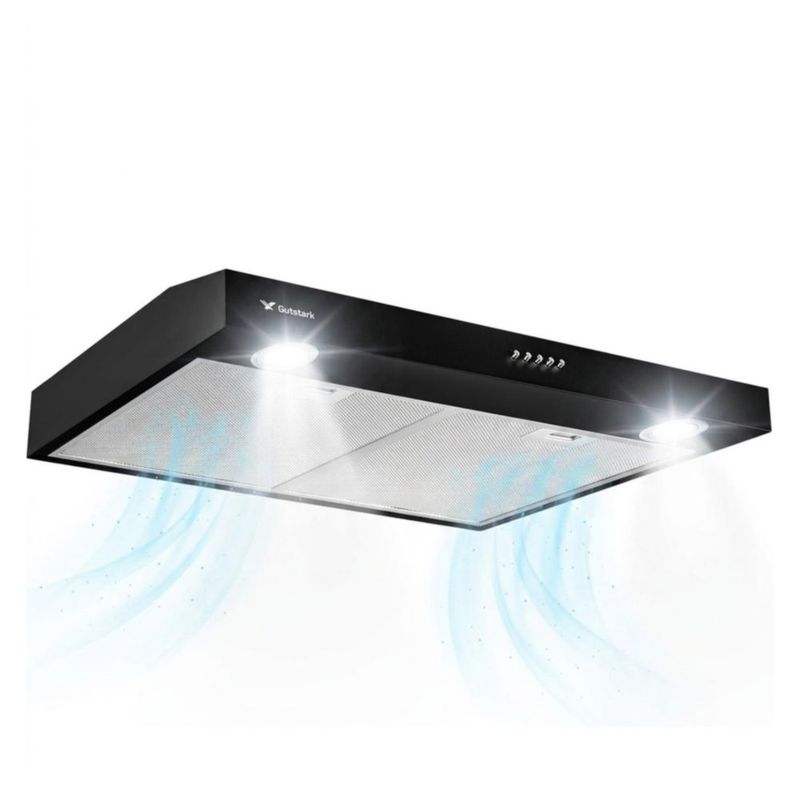 Campana Extractora para Cocina de 76 Cm Gabinete Estructura de Acero Inoxidable Luz LED Gutstark