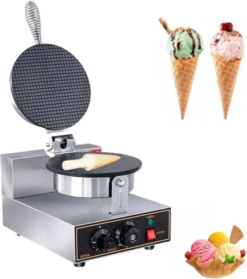 Maquina para Conos de Helado, Incluye Molde Cónico, Waflera para Conos de Helado de Acero Inoxidable Medidas