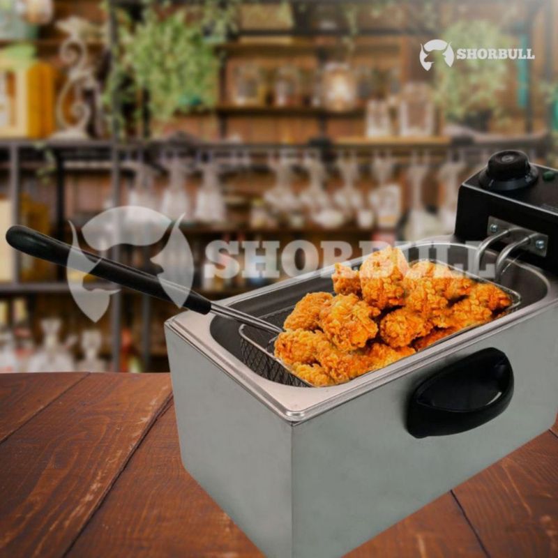 Freidora Eléctrica 4L Shorbull de Acero Inoxidable