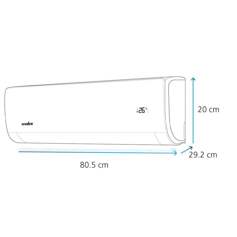MiniSplit Inverter Mabe Frio Calor 220V 1Ton 12000BTU MMI12HDMCAM10 Wifi