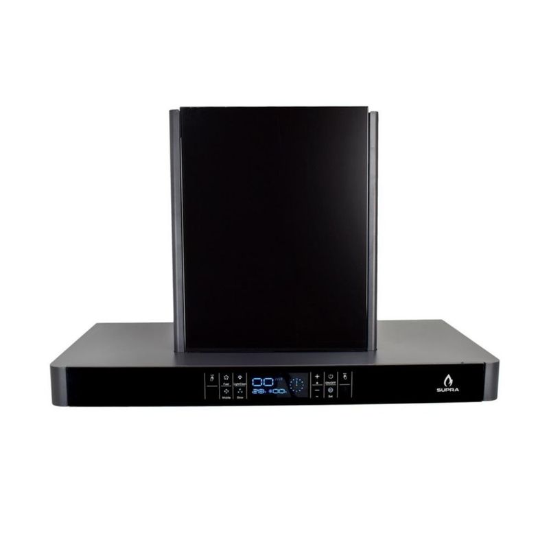 Campana Supra extractora LEGACY con panel de cristal color negro