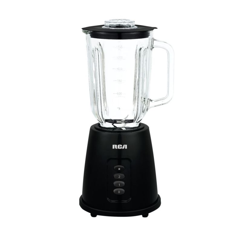 RCA Licuadora RC-L2, Jarra de Vidrio 1.5 L, Cuchillas de Acero Inoxidable, Mezclas Suaves y Uniformes, 2 Velocidades, 350 W.