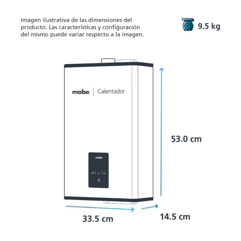 Calentador de agua Mabe Gas LP 2 servicios CMM11M1FSlLP