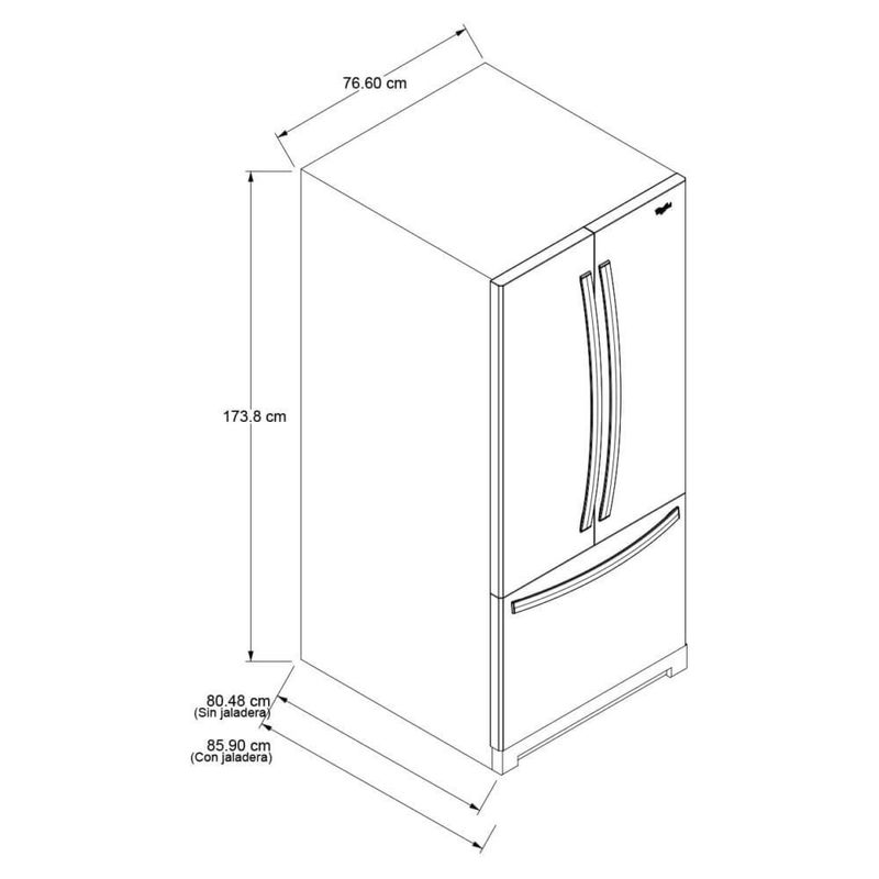Refrigerador Whirlpool French Door 19.56 p³  Negro MWRF140SWHV (127V)