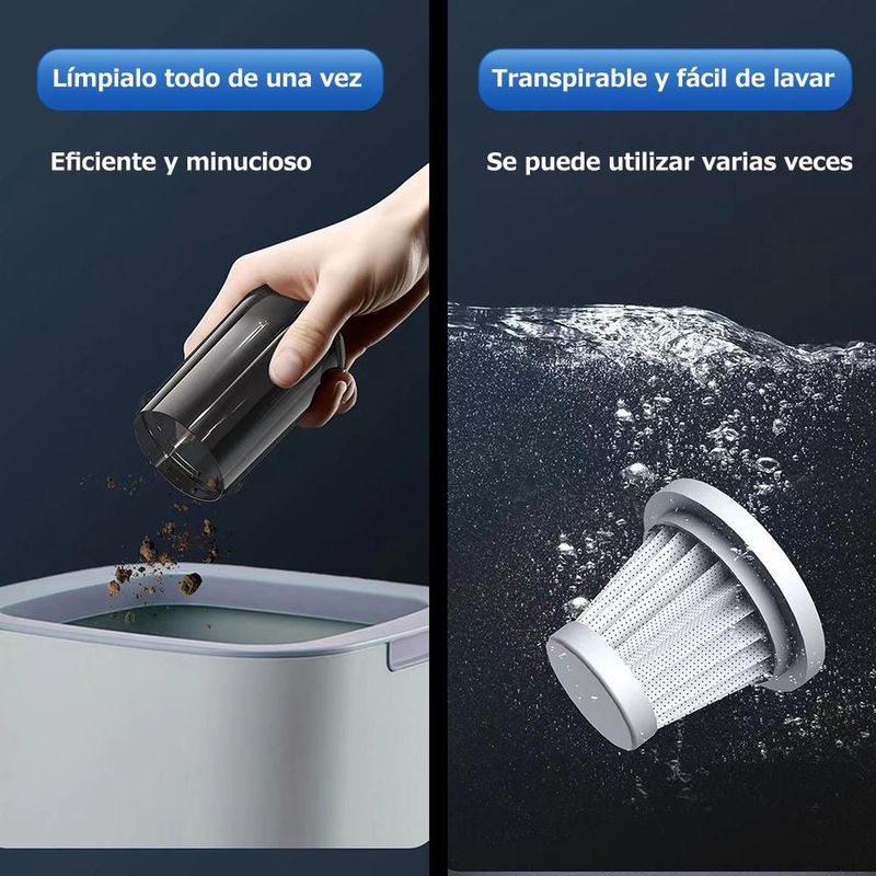 Aspiradora Inalámbrica para Coche de Alta Potencia,Limpiador Portátil Recargable con Función de Soplar y Aspirar.HOGAWAY