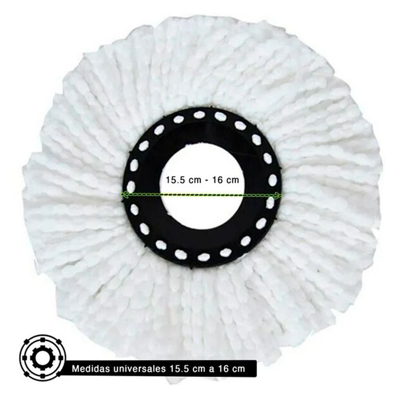 Pack 3 repuestos de Mop de microfibra Brandtrendy para cubeta con exprimidor giratorio