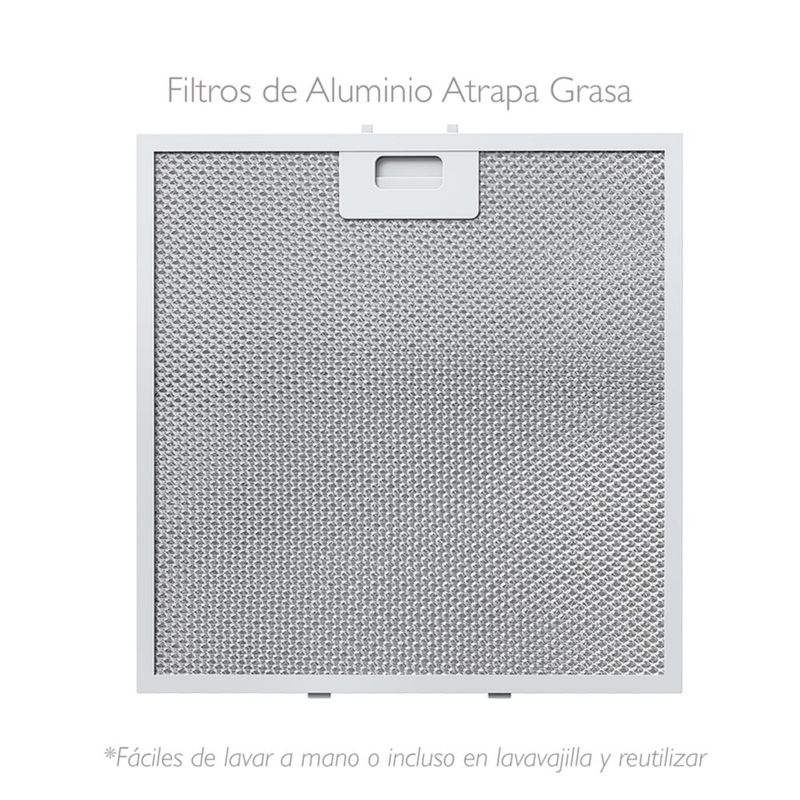 Campana Isla Ajustable IHD Isola Milan 90 de 90 cm Acero Inox Cristal Plano
