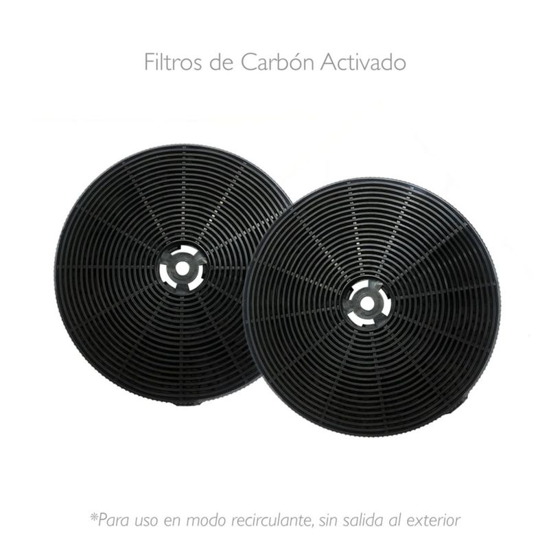 Campana Isla Ajustable IHD Isola Milan 90 de 90 cm Acero Inox Cristal Plano
