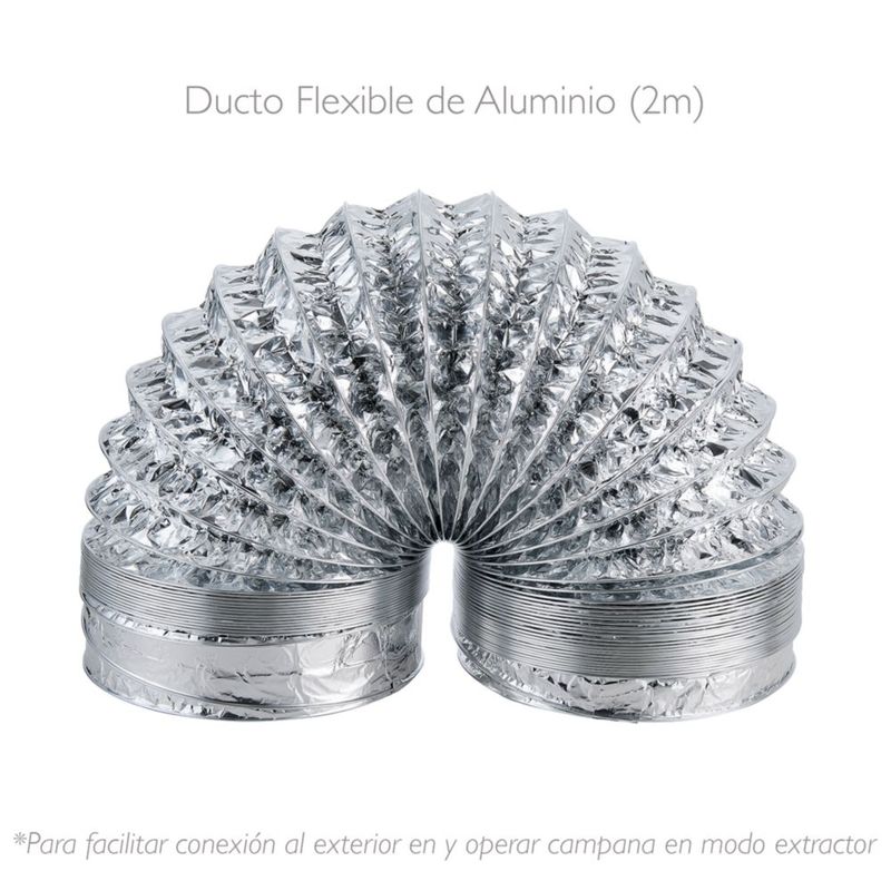 Campana Isla Ajustable IHD Isola Milan 90 de 90 cm Acero Inox Cristal Plano