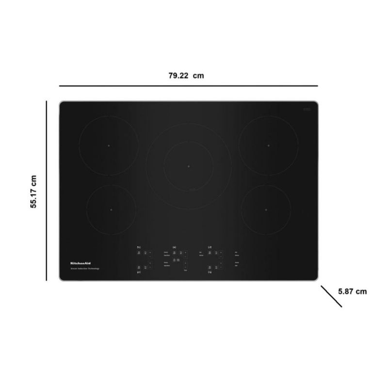 Parrilla Inducción Vitrocerámica Empotre KitchenAid KCIG550JSS 79.2 cm
