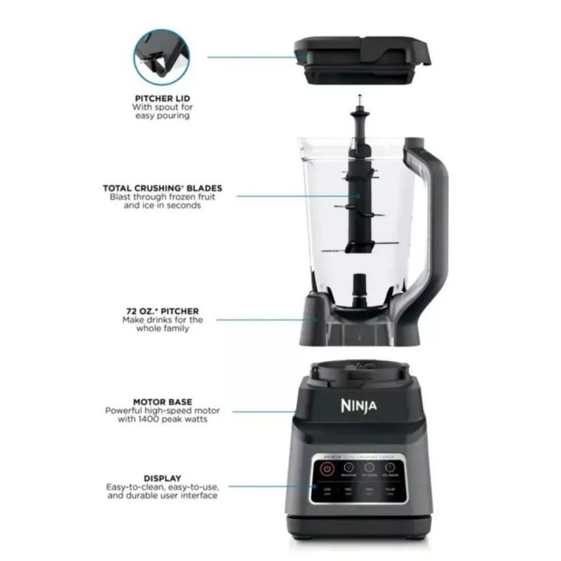 Licuadora Ninja Profesional Plus Blender Auto-iq 2.1 L Bn700 REACONDICIONADO