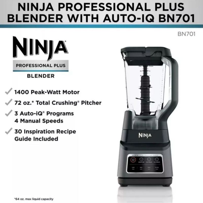 Licuadora Ninja Profesional Plus Blender Auto-iq 2.1 L Bn700 REACONDICIONADO