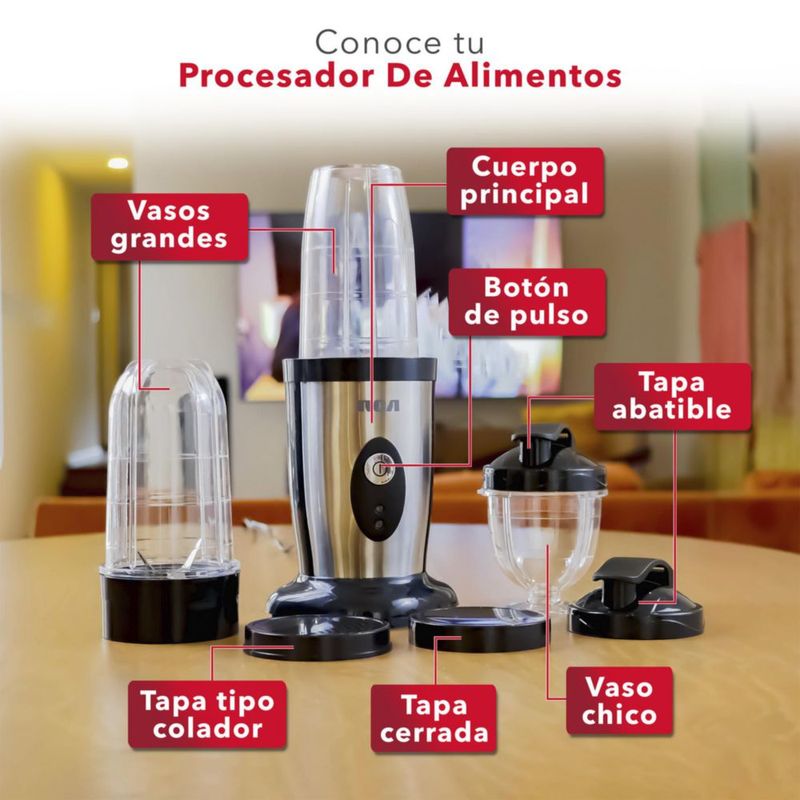 RCA Procesador de Alimentos RC-3199, RCA, Procesador de Alimentos, RC-3199 Procesador, Alimentos, preparar, cocina, licuar, moler, triturar, mezclar