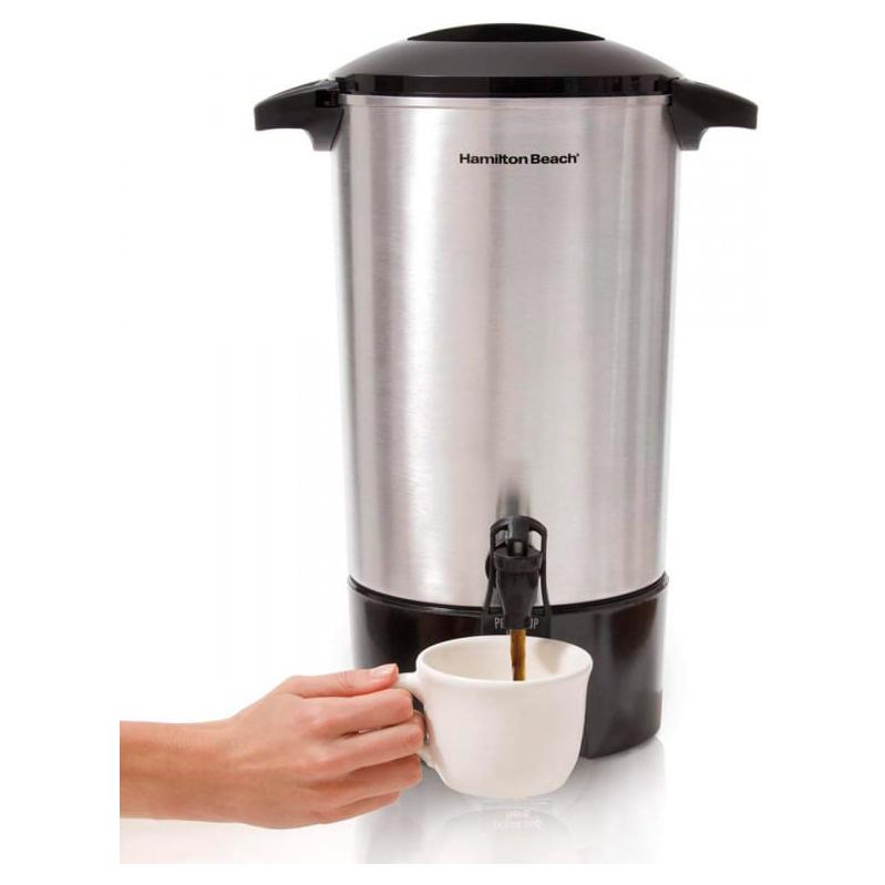 Cafetera Oficina Hamilton Beach 40515R 42 Tazas Luz Indicadora Plata